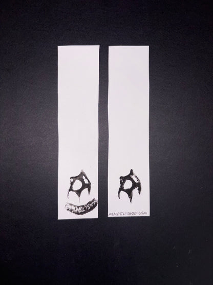 A lino-printed bookmark, 2026