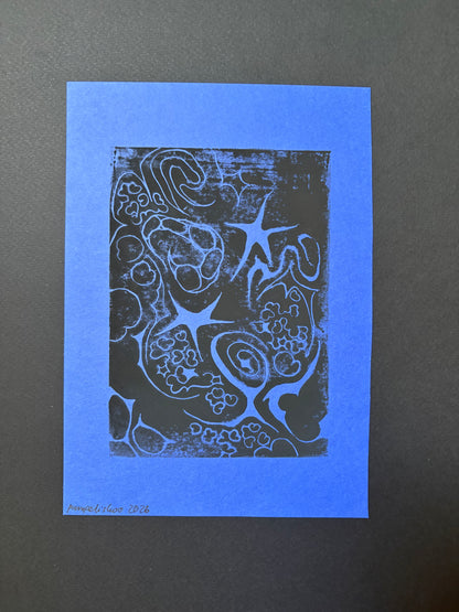 A lino-printed abstract, 2026