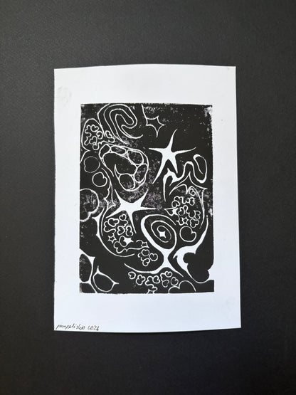 A lino-printed abstract, 2026